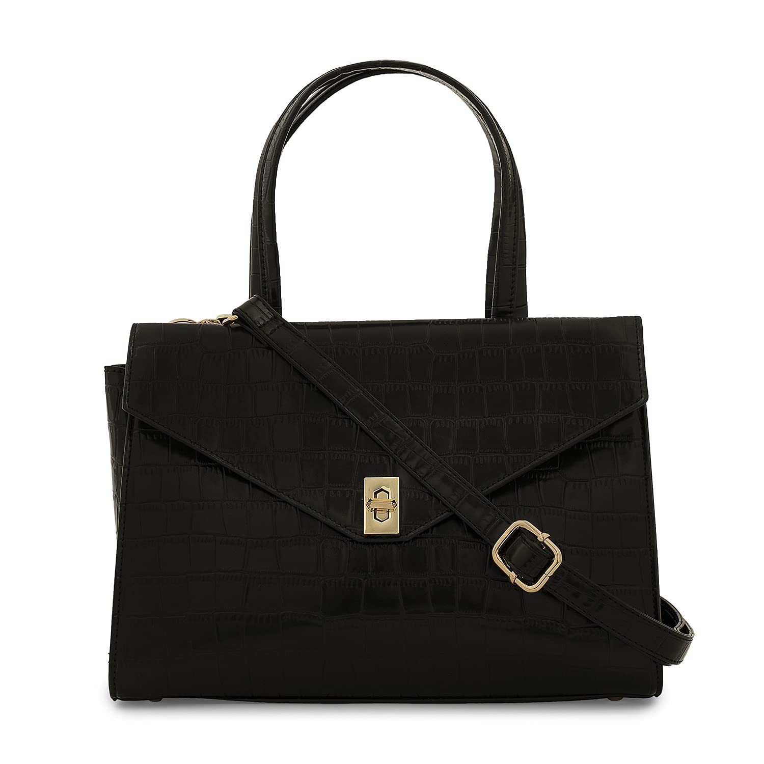 Miraggio Adia Satchel Handbag for Women with Adjustable & Detachable Sling Strap - Black (B09H2ZCNVC) Amazon Price History, Amazon Price Tracker
