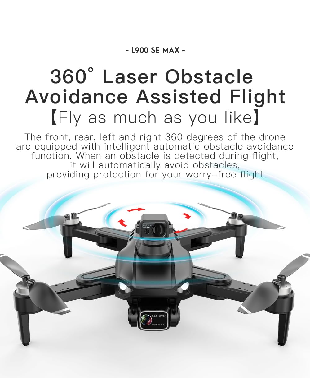 Drone RC LYZRC L900 SE MAX GPS 4K WiFi 5G FPV Brushless Nero – Drone Pieghevole con Return Home