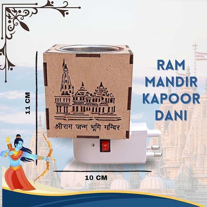 Diffuser for Room Fragrance | Electrical Camphor Diffuser for Room Decor | Electric Camphor Burner for Room Fragrance | Ram Mandir Kapoor Dani (Ram Mandir- Non Auto Cut)
