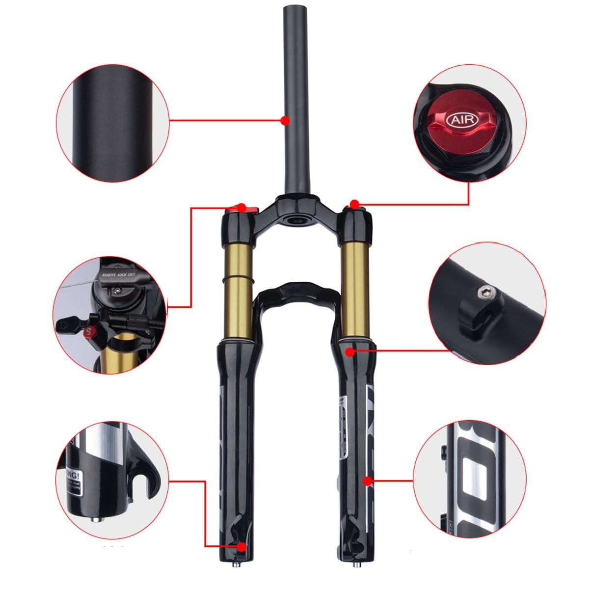 Amazon.co.jp: MTB エアサスペンションフォーク 20