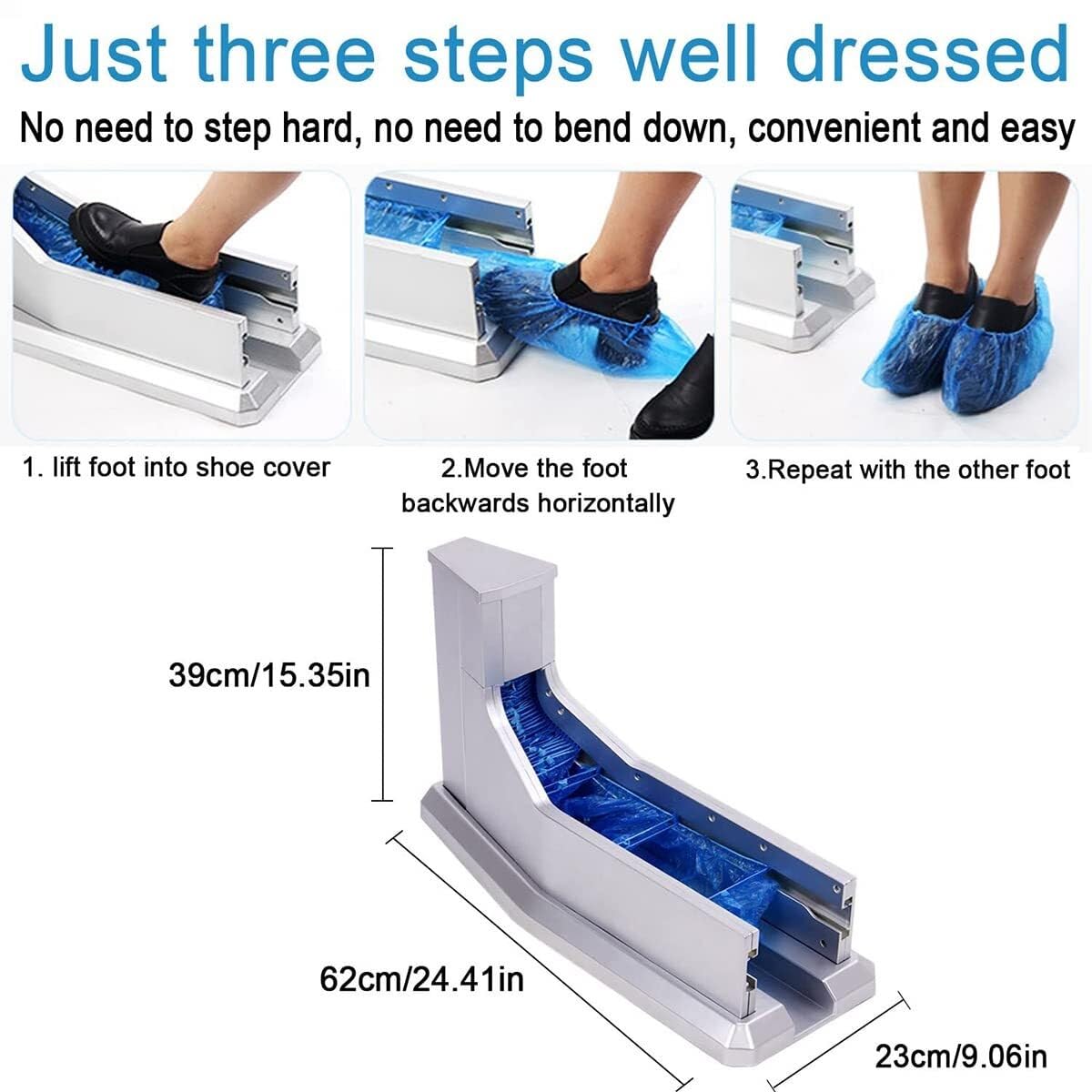 Distributeur de couvre-chaussures – 200 couvre-chaussures jetables en plastique pour salle blanche imperméable et anti-poussière Solution de surchaussures portable