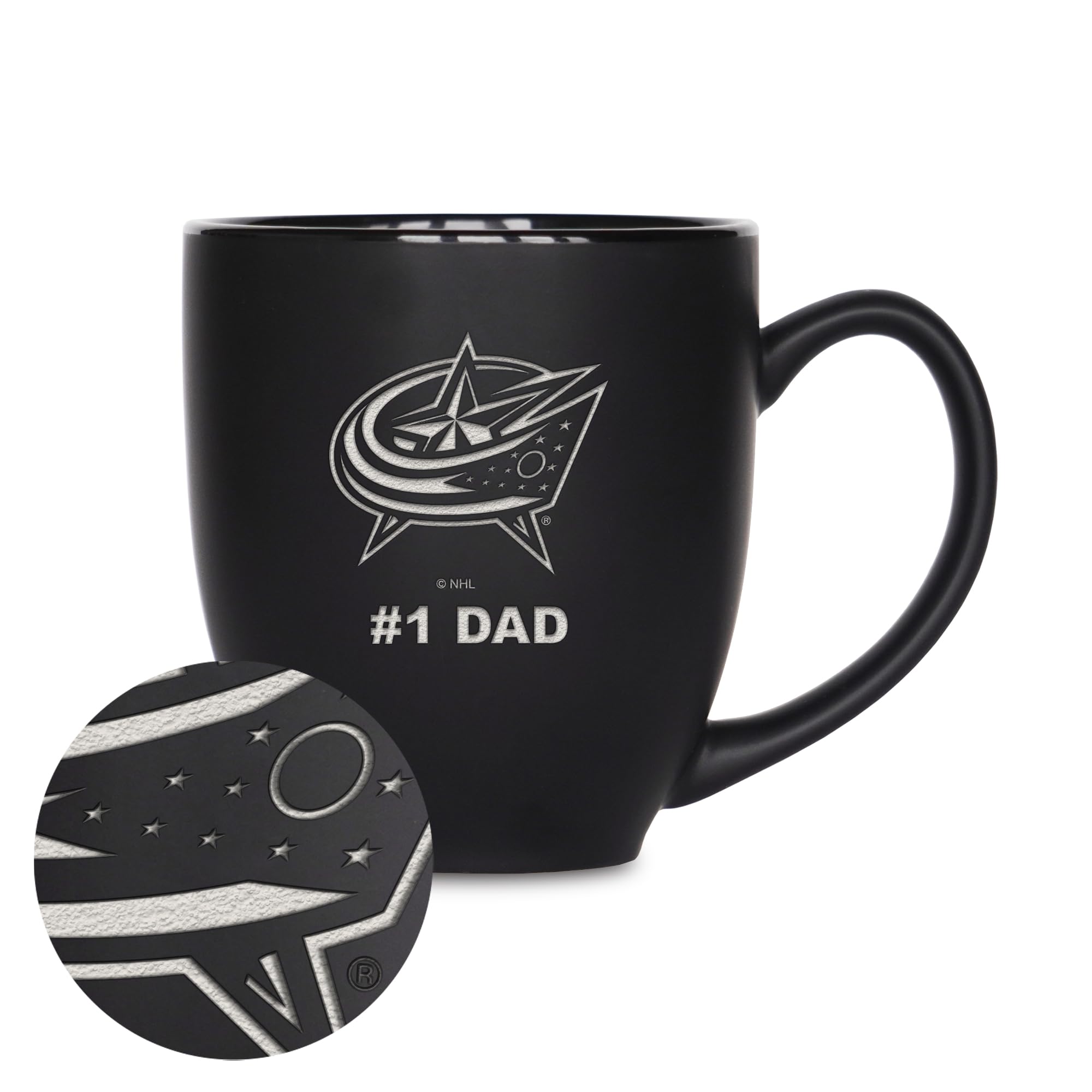 Mug Columbus Blue Jackets gravé au laser en céramique haut de gamme finition mate