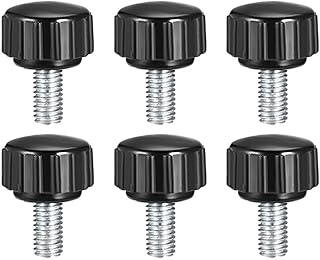 Tool parts M5 x 10mm Male Thread Knurled Clamping Knobs Grip Thumb Screw On Type 6 Pcs