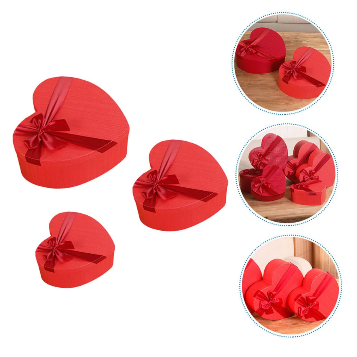 TOYANDONA Herzförmige Geschenkbox aus Papier Rote Verpackung für Weihnachten und Hochzeit