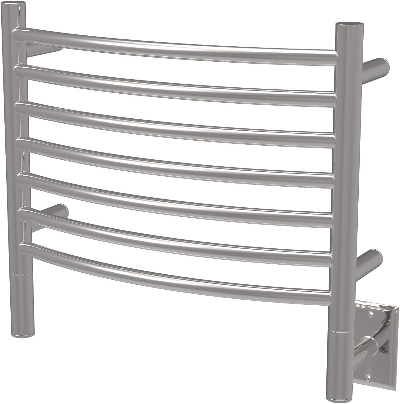 Amba Jeeves HCB Model H-Curved 7-Bar Hardwired Towel Warmer in Brushed