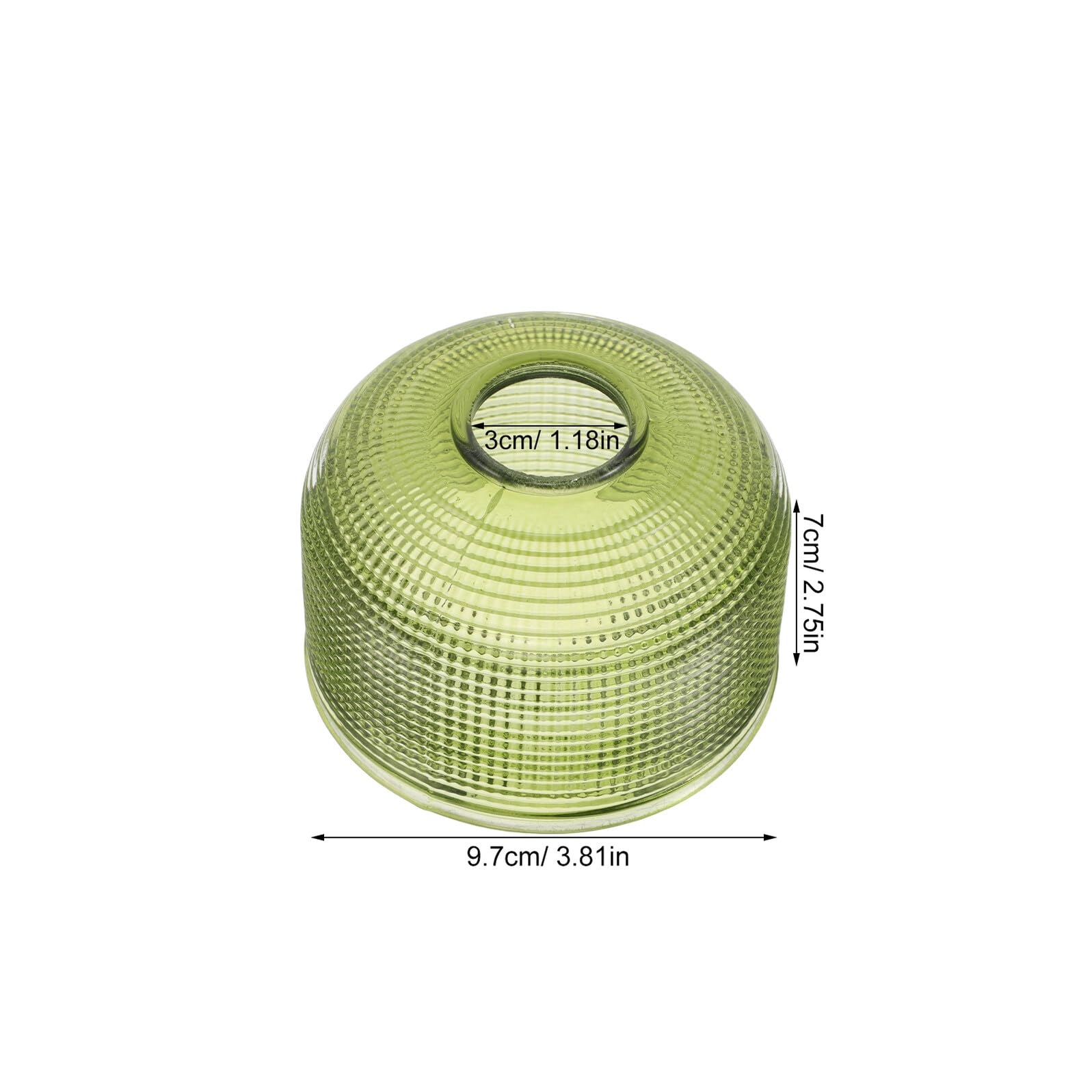 Grüner Glaslampenschirm für E14 Fassung, 30-mm Öffnung | 9, 7 X 7, 1x3cm Größe, für Deckenleuchte, Küche und Bad, Minimalistisches Design