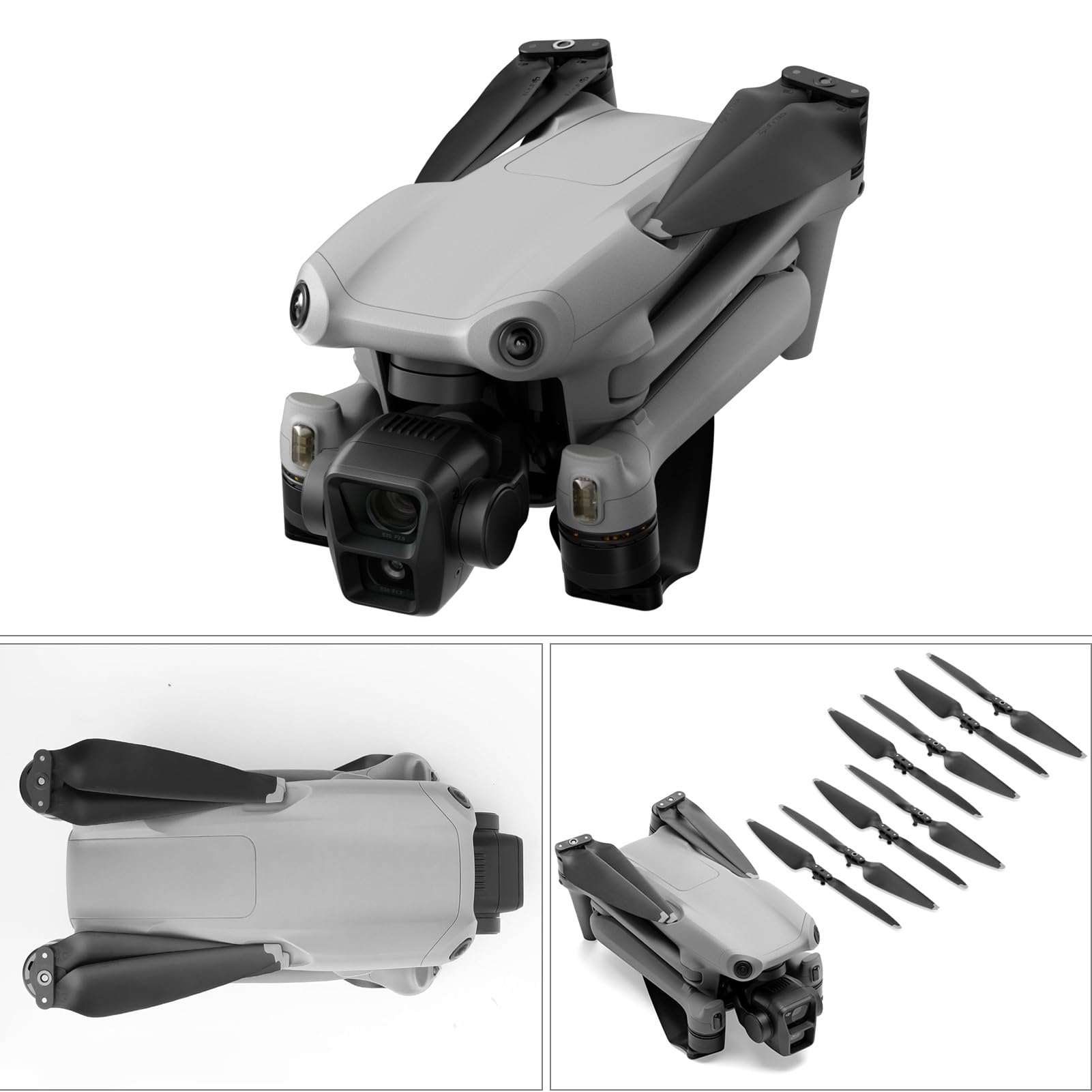 Air 3 Eliche, 8 Pezzi Eliche Air 3 con Design a Sgancio Rapido, Air 3 Accessori per Sostituzione Drone, 8747 Eliche per Air 3 Drone (Argento)