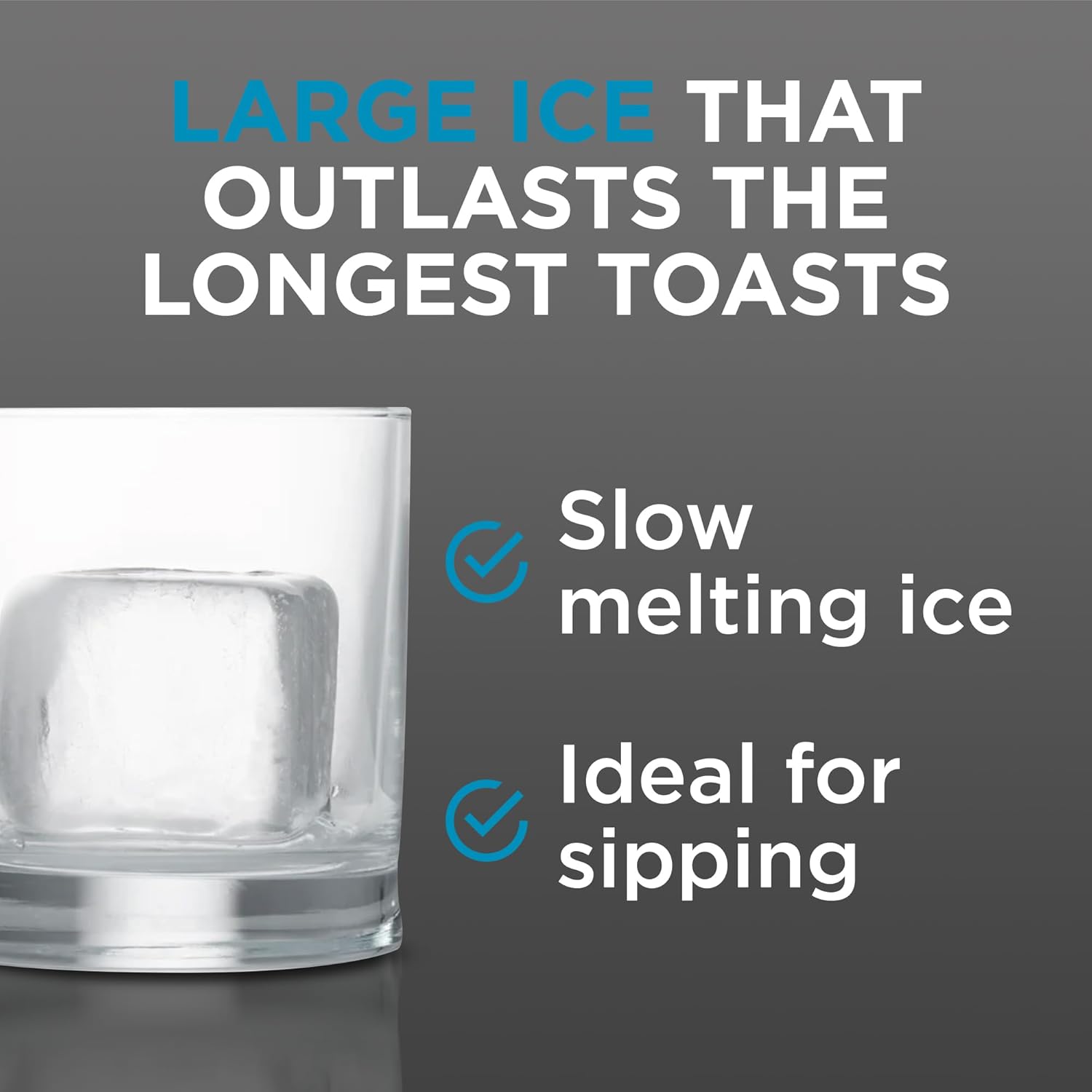 Bartesian Clear Ice Maker Mold - Compact Cube Icemaker Tray for Cocktail and Whiskey Glasses - Professional Home Bar Mixology Large Craft Slow Melting Ice Molds for Chilled Cocktails