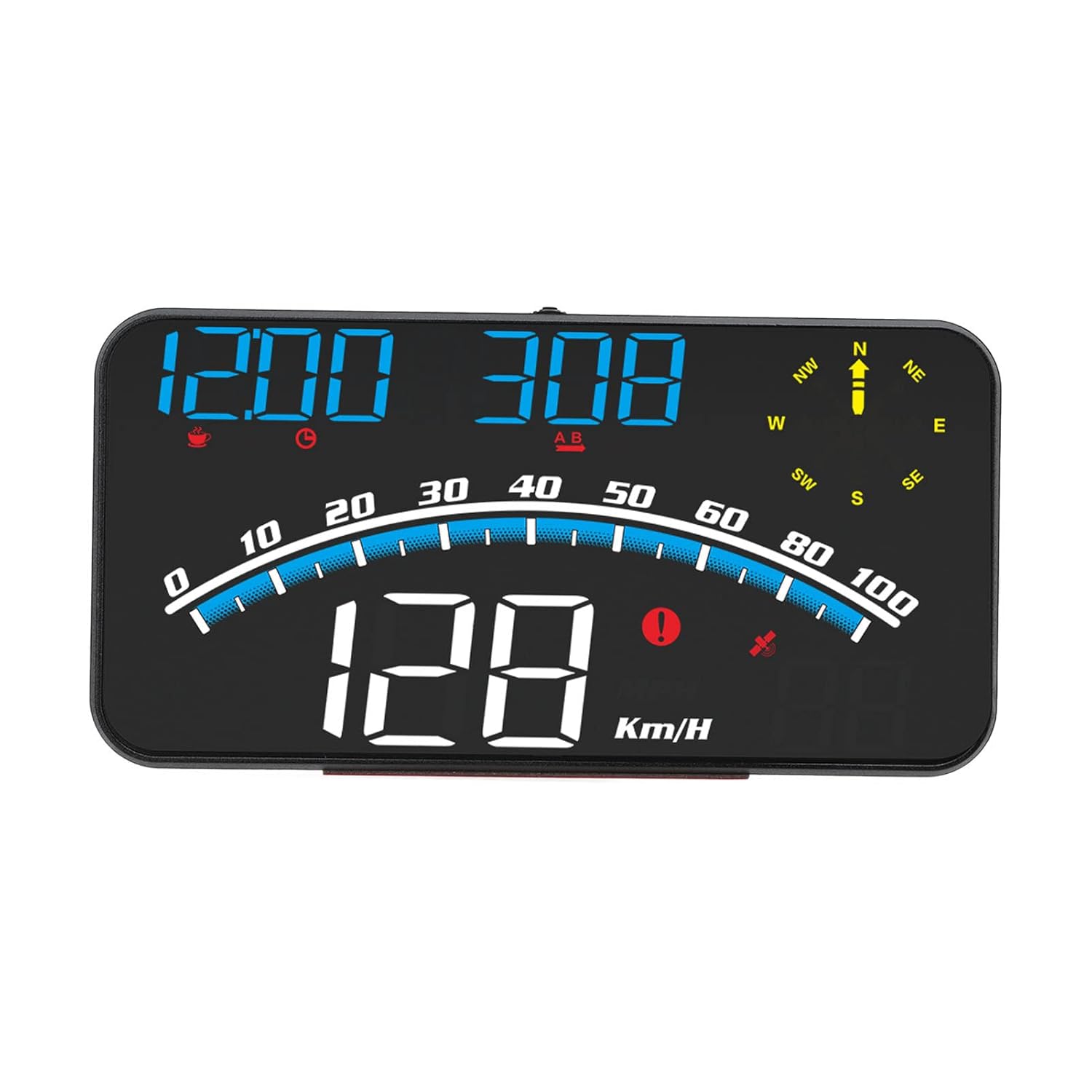 Universal Smart HUD GPS Speedometer LED screen 5V Compatible with cars and trucks Speed warning system Distance calculation Driving time measurement Travel gadget (Blue)