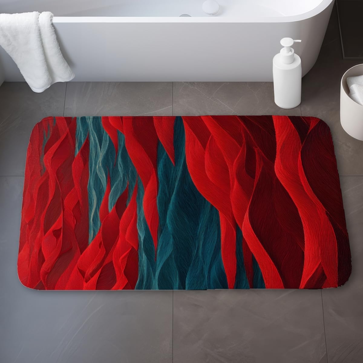 MWW C1BM21342JZ0LV 21 x 34 in. Red Sea - Bath Mat for Stylish Home Decor - Cozy Comfort