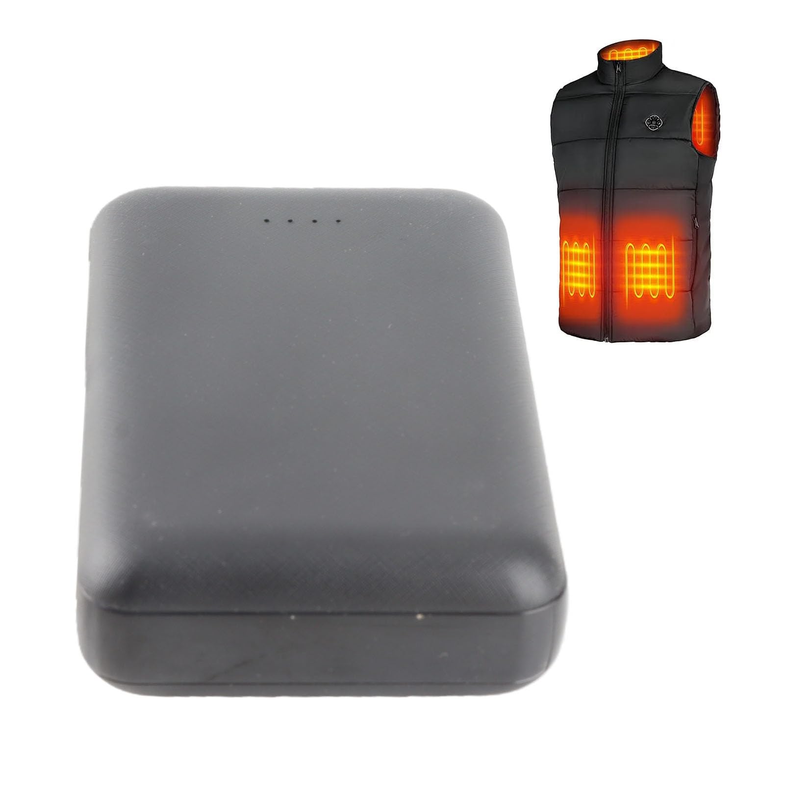 CCYLEZ Batterie 10 000 MAh, Batterie Externe Portable pour Gilet Chauffant, Veste, Pantalon, Double Port Micro USB de Type C, Indicateur Numérique Noir