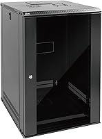 Tecmojo 18U Wall Mount Rack Cabinet for 19" Servers - Lockable Glass Door, Cooling Fan, 17.7" Depth, Secure IT/AV Network Enclosure