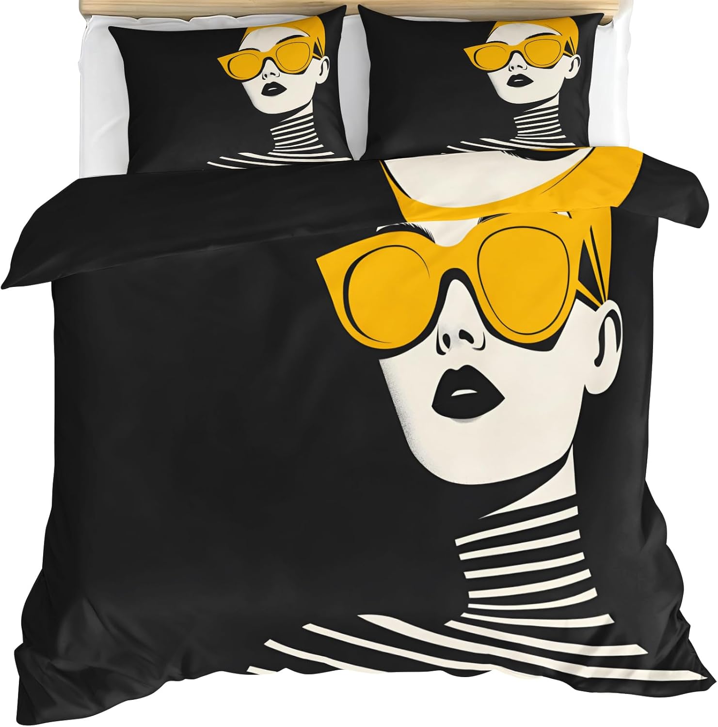 Fashion Duvet Cover, Girl Bedding Set Cover for Kids Boys Girls Teens, Reversible Modern Duvet Cover with Zipper Closure and 2 Pillow Shams, Twin Size 68"x90"