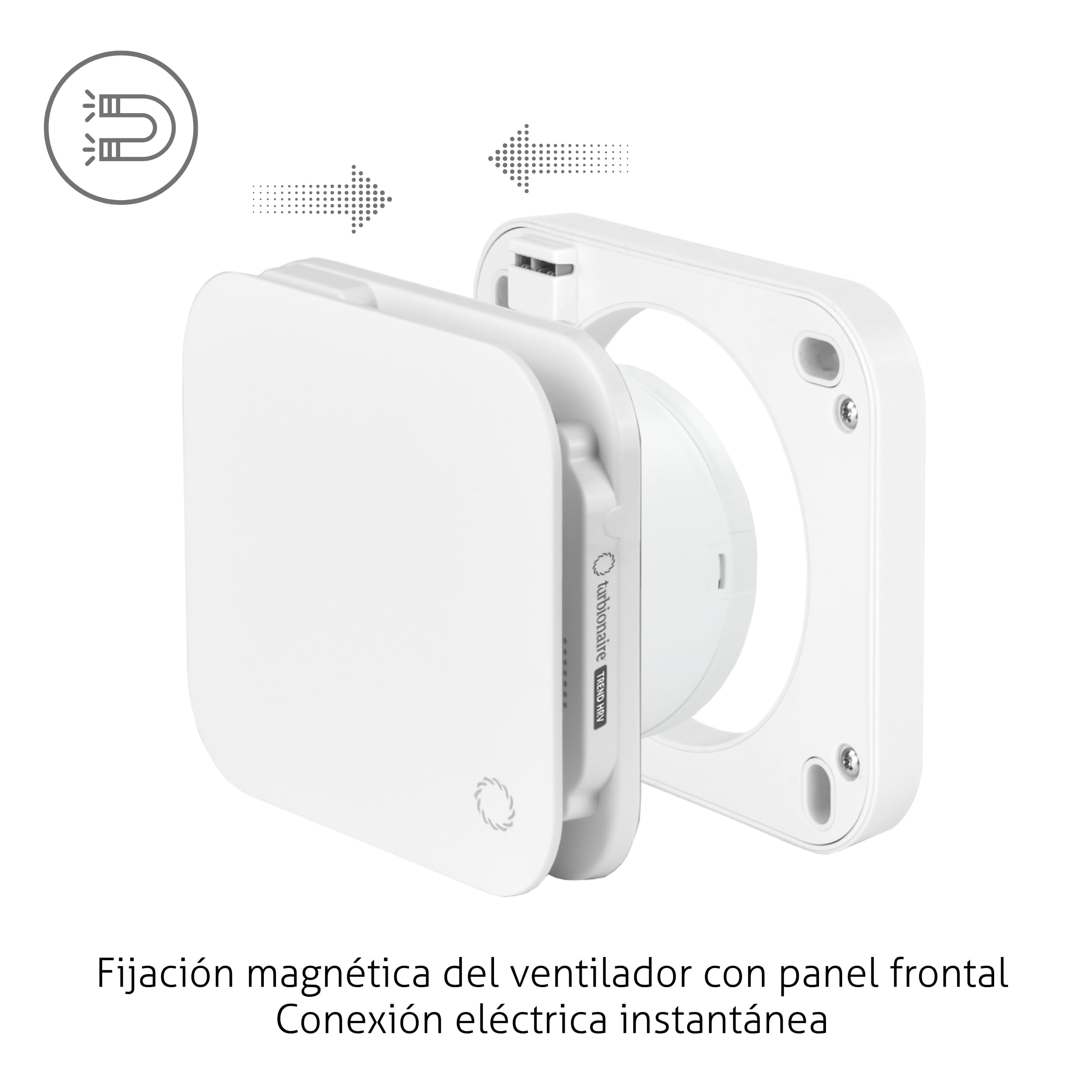 Turbionaire Trend HRV 150 WM Unidad VMC Descentralizada con Recuperación de Calor, Sensor Humedad, Mando a distancia, Temporizador, 8 Velocidades, Flujo de Aire Reversible, 158 mm, 3 años de garantía