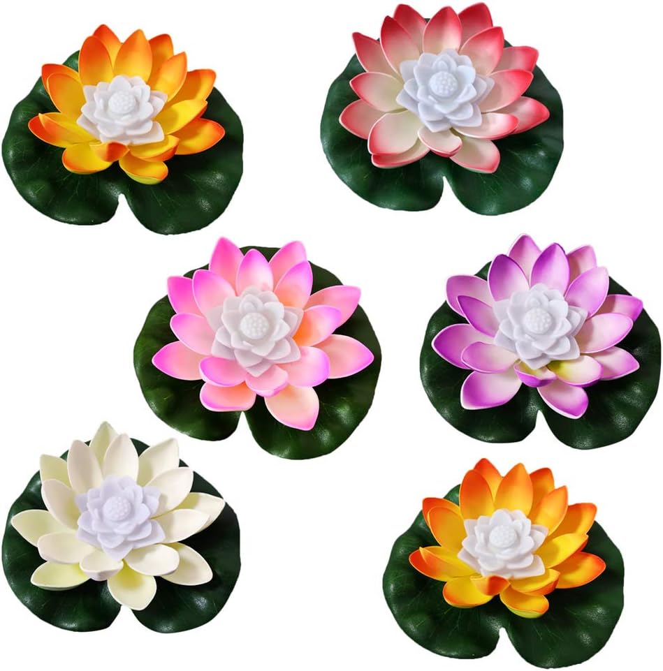 Amazon Co Jp Uonlytech 6ピースledロータスランタンカラフルな希望蓮の花ティーライトランタンフェスティバルパーティー ランダム色 の装飾 Diy 工具 ガーデン