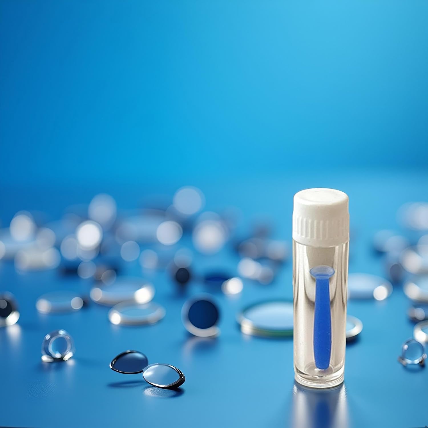 Blue Soft Silicone Contact Lens Insertion Tool Easy Plunger Remover Soft and Hard Lenses Multifunction Portable Tool Supplies Contact Lens Applicator Contact Lens Care Accessories