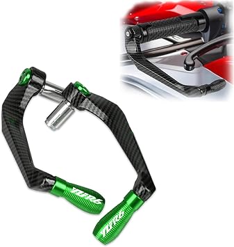 Handguards Carbon Fiber Aluminum Handbar Brake Clutch Levers Guard Protector for Yamaha YZF R6 2017 2018 2019 2020 2021 2022 YZFR6 YZF-R6 Color Green, Size 2017-2022