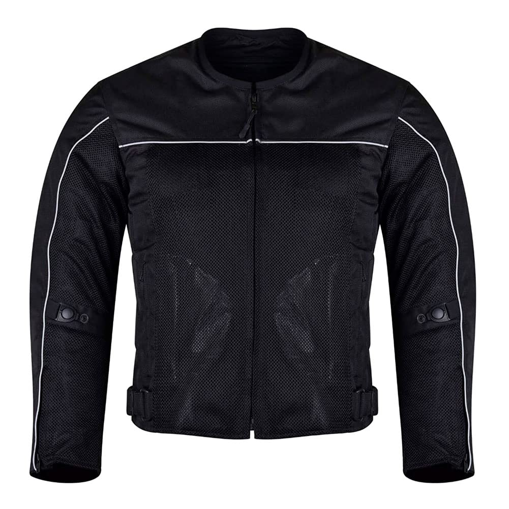 Vance Leather Mens All-Season Reflective Mesh & Textile Motorcycle Jacket w/CE Armor & Removable Liner