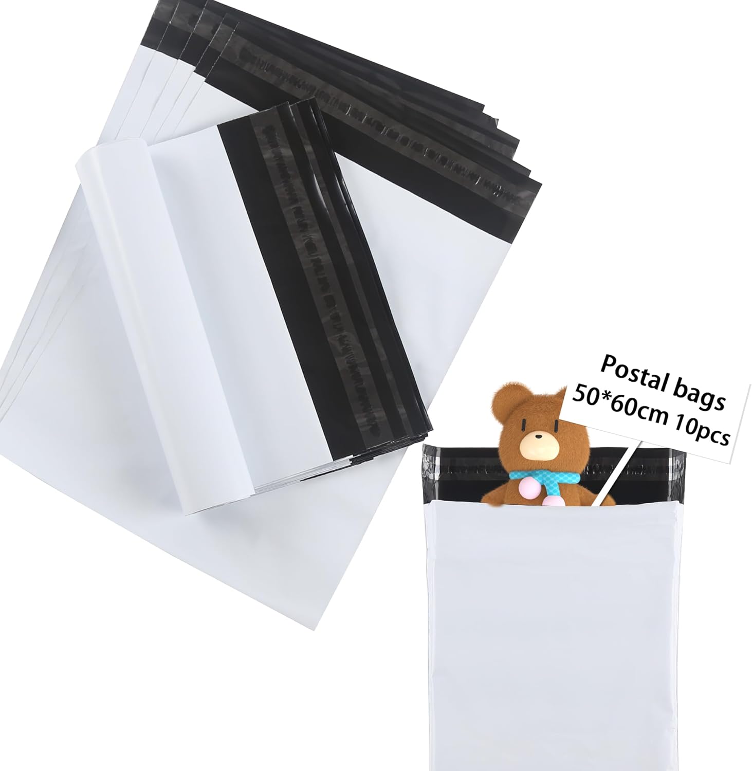 Poly Mailers 19x23Inch Shipping Bags for Clothing,Plastic Mailing Bags,Shipping Envelopes for Clothing,Poly Bags for Shipping Package Bags White 10pcs