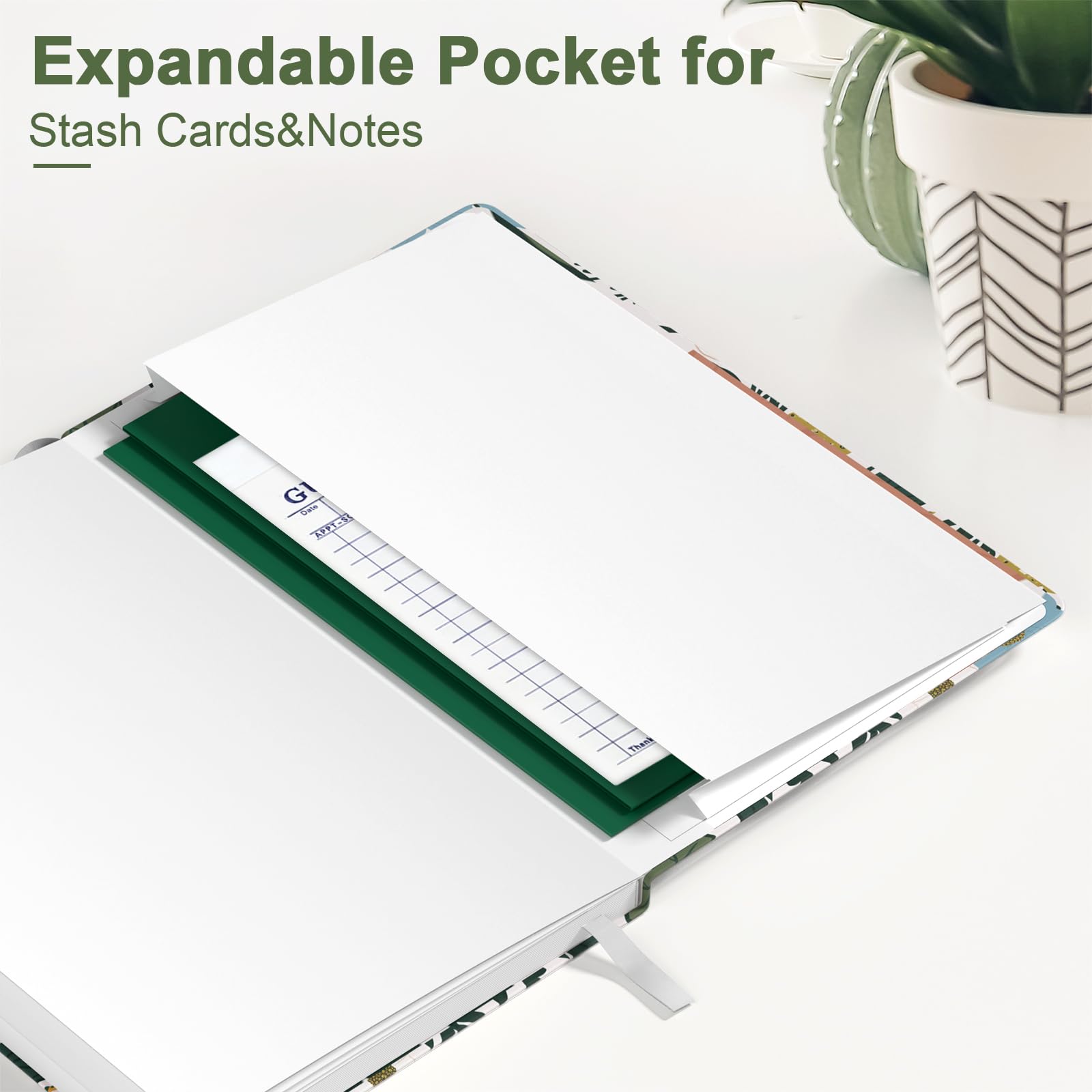 Hnogri Lined Journal Notebook, Hardcover Journal for Women 160 Pages Thick Paper, Medium 5.7 x 8.4 in - Image 4