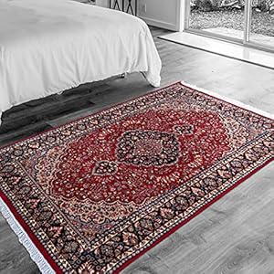 Handgeknoopt Perzisch wollen tapijt 4×6 voet rood handgemaakt luxe traditioneel tapijt door Amma Carpets