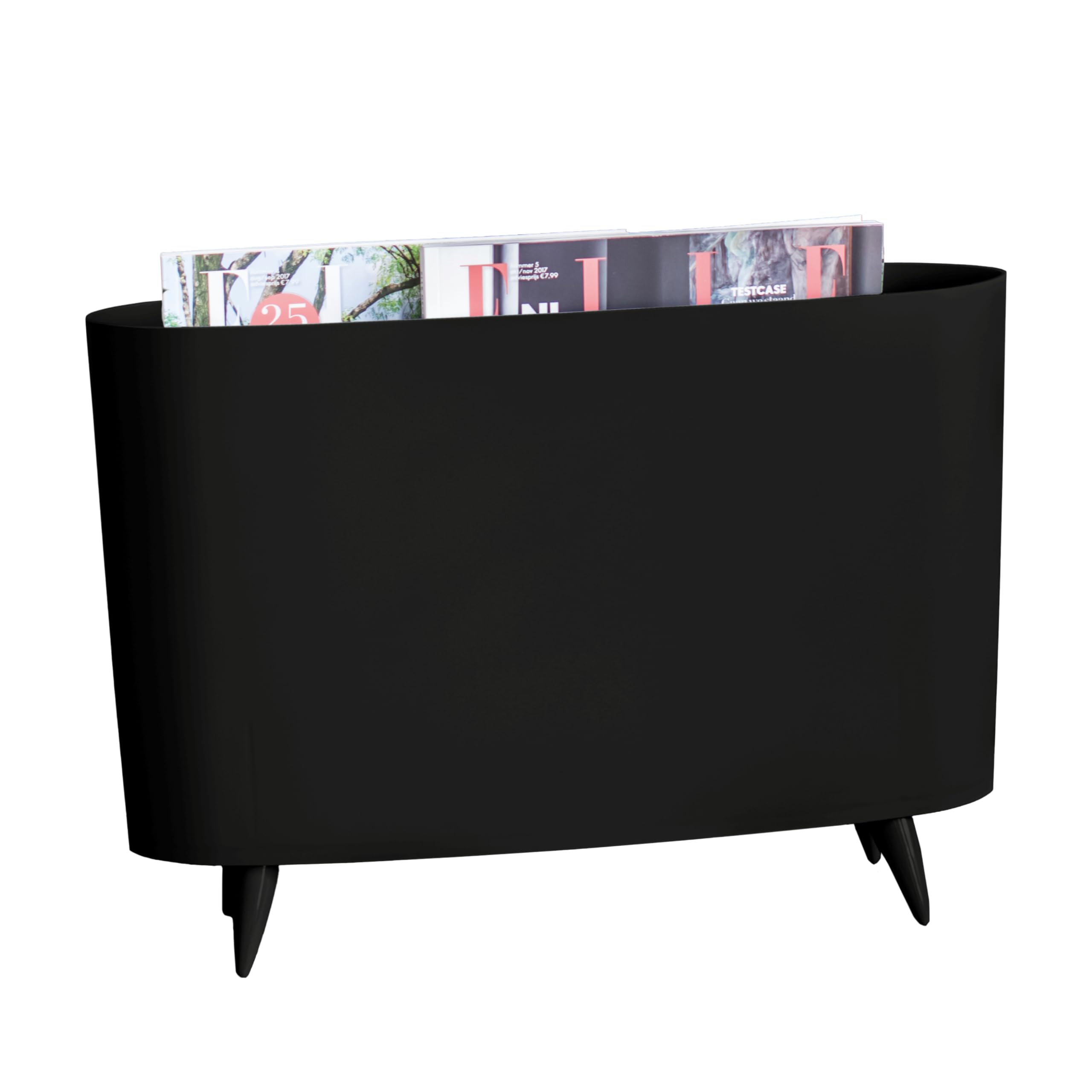 Koziol Milano Solid Revistero, plástico termoplástico, Negro Completo, 12 x 45.7 x 31.5 cm