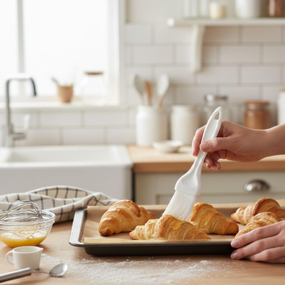 Soro Essentials- 1-1/2” Flat Nylon Pastry Basting Brush with Plastic Handle Set of 2- Easy to Clean Pastry Brush Basting Brush Cooking Brush Oil and Sauce Food Brush for Baking Butter Brush Kitchen