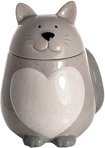Miniatura 4 de SPOTTED DOG GIFT COMPANY Tarro de galletas para gatos con tapa, recipiente de cocina de cerámica para encimera, contenedor de almacenamiento de
