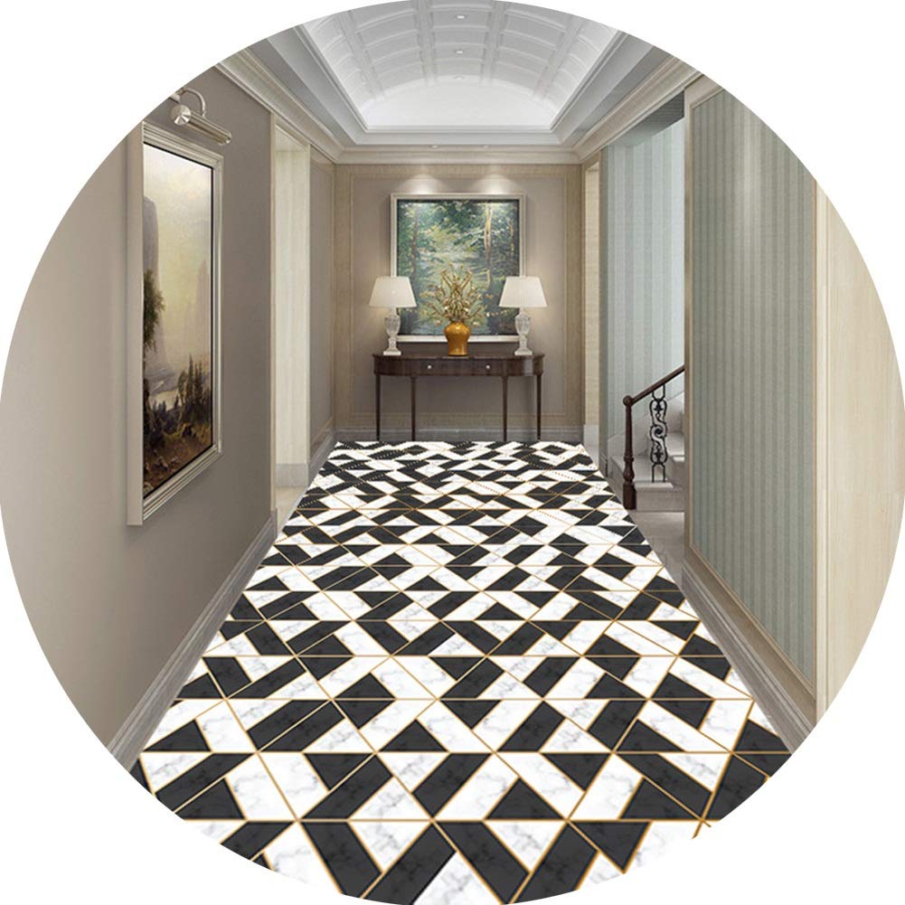 Tapis d'allée de couloir géométrique en fibre respirante pour une décoration moderne