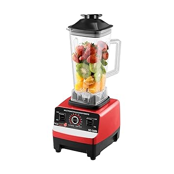 Multifunctional Bl for Smoothie Milkshake Juicer Ice Crusher Electric Grain Grinder 4500W 15 Rotating Speeds, Red EU Plug Dasuny