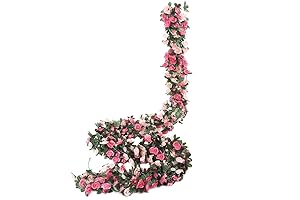 Miracliy 5 Pack 41 FT Outdoor Fake Rose Vine Flowers
