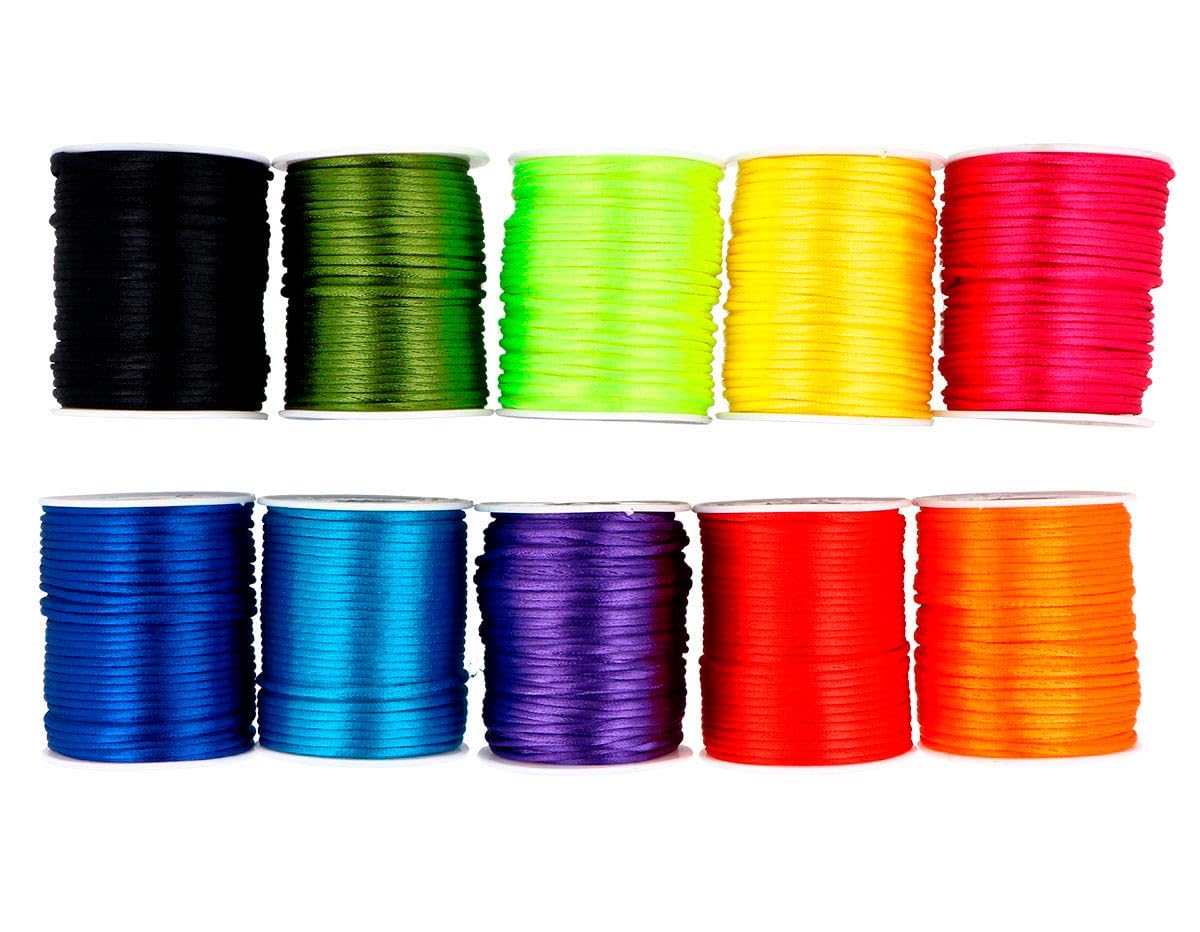 Cordón cola de ratón de 2mm para manualidades en pack de 10 colores x 50m