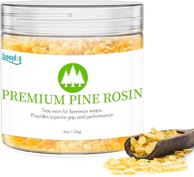 Suooydoy 16oz Pine Rosin Natural Pine Resin for Beeswax Wraps Food Grade Good Grip and Performance Ideal for Musicians Athletes Dancers and DIY Projects 2 Pack 8oz
