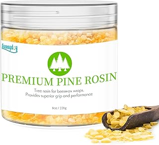 Suooydoy 8oz Pine Rosin Natural Pine Resin for Beeswax Wraps Food Grade Good Grip and Performance Ideal for Musicians Athletes Dancers and DIY Projects
