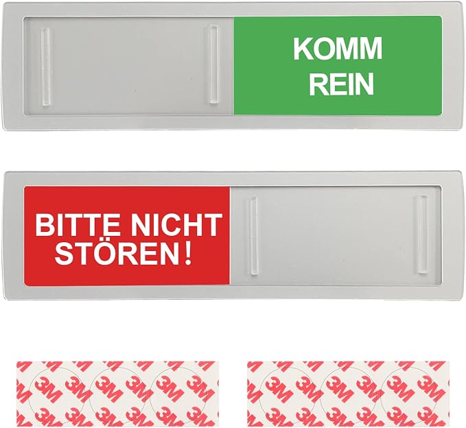 5 Acryl-Türschilder Mit Schieberegler – Rot/grün, 10x4 Cm, Für Besprechungsräume, Büros & Hotels, Selbstklebend, Praktische Statusanzeige „frei / Besetzt“