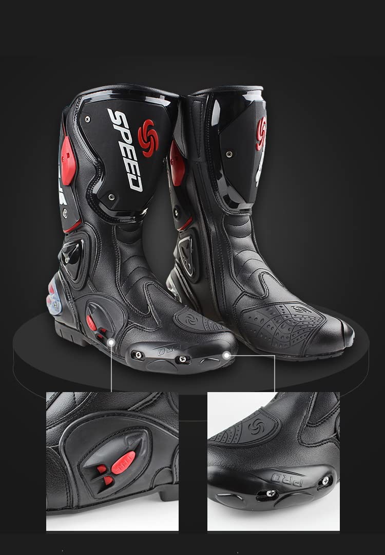 Bottes de Moto Racing – Bottes de Motocross Professionnelles, Antidérapantes, Respirantes et Imperméables