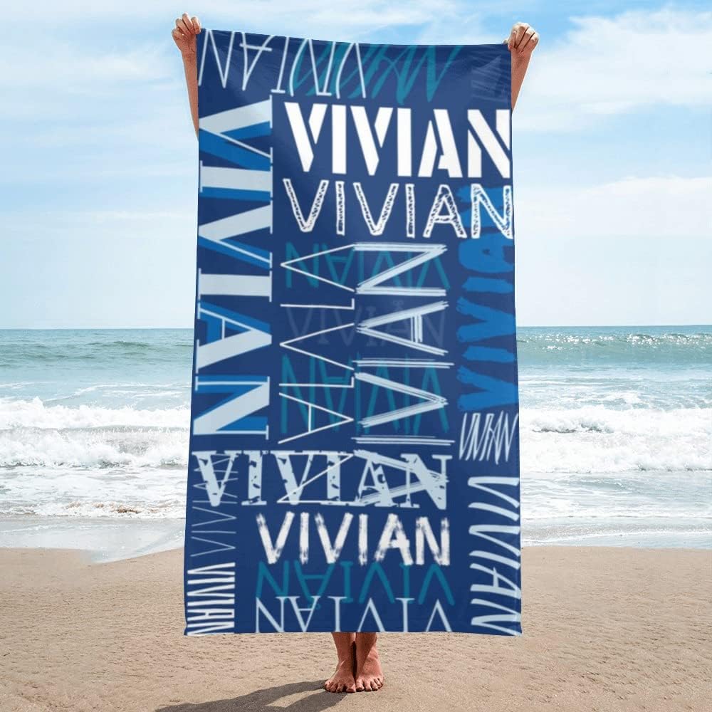 Dr.TOUGH Personalized Beach Towels for Adults Custom Beach Towels with Names Custom Quick Dry Name Beach Towel
