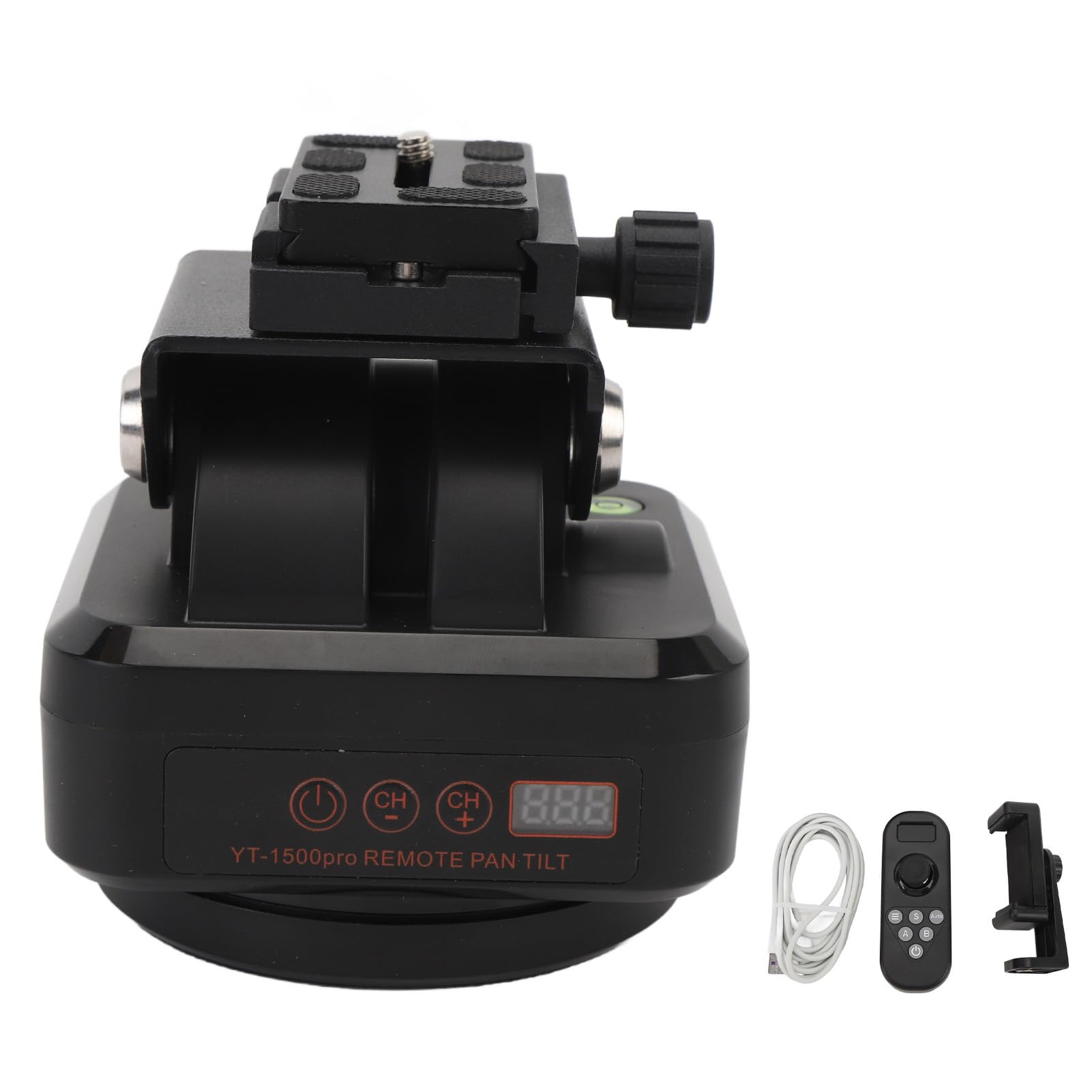 YT-1500pro Remote Control Pan Tilt Head 360 Degree Motorized Rotating Panoramic Head for Smartphones DSLR Cameras