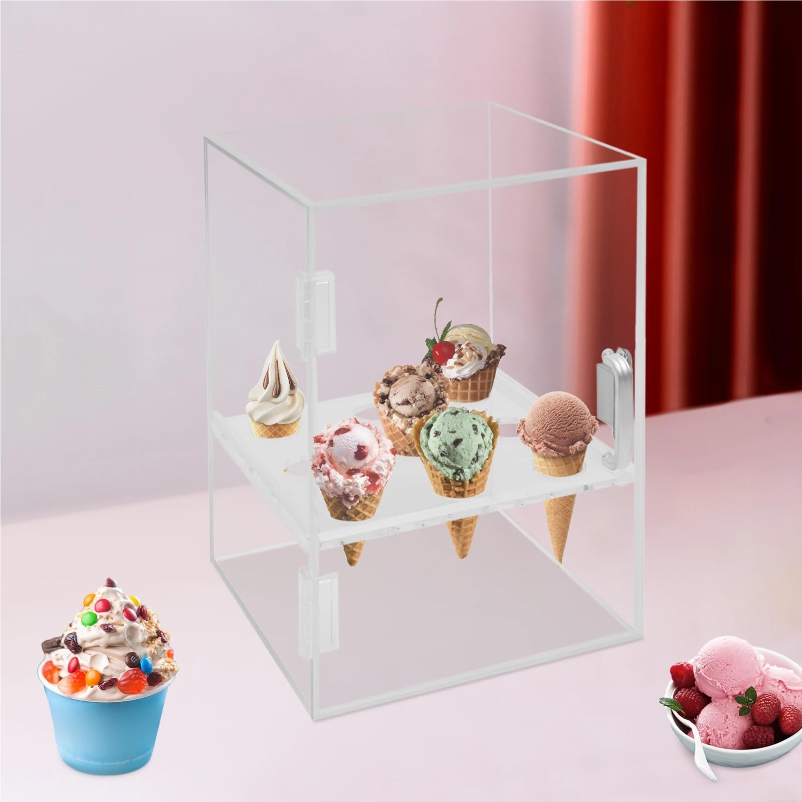 9 Löcher Transparente Eistüte Eierbrötchen Vitrine Zucker Waffeltüte Aufbewahrung Ständer Halter Box Für Geburtstagsparty