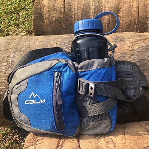 Fanny Pack Waist Bag for Men Women Water Bottle Holder Adjustable Belt for Hiking Travel Outdoor Walking Running Carry iPhone Money Blue