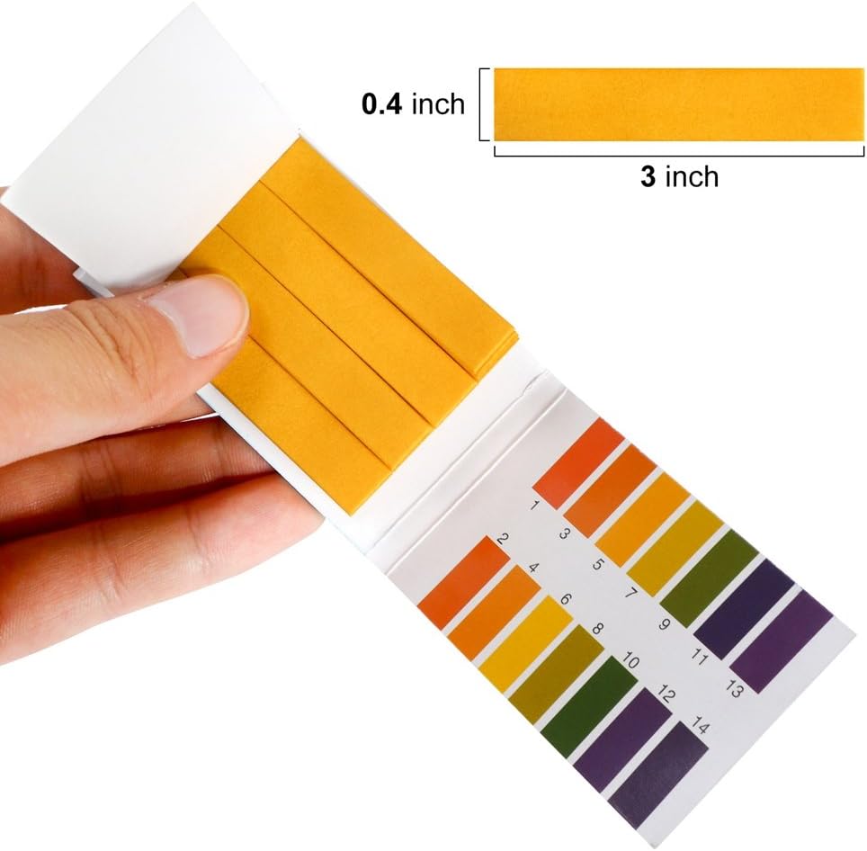 Danyoun pH 1-14 Test Paper, Litmus pH Test Strips for Liquids Water Soap Making Saliva Urine Soil Alkaline Acid Testing Universal Application, a Pack of 80