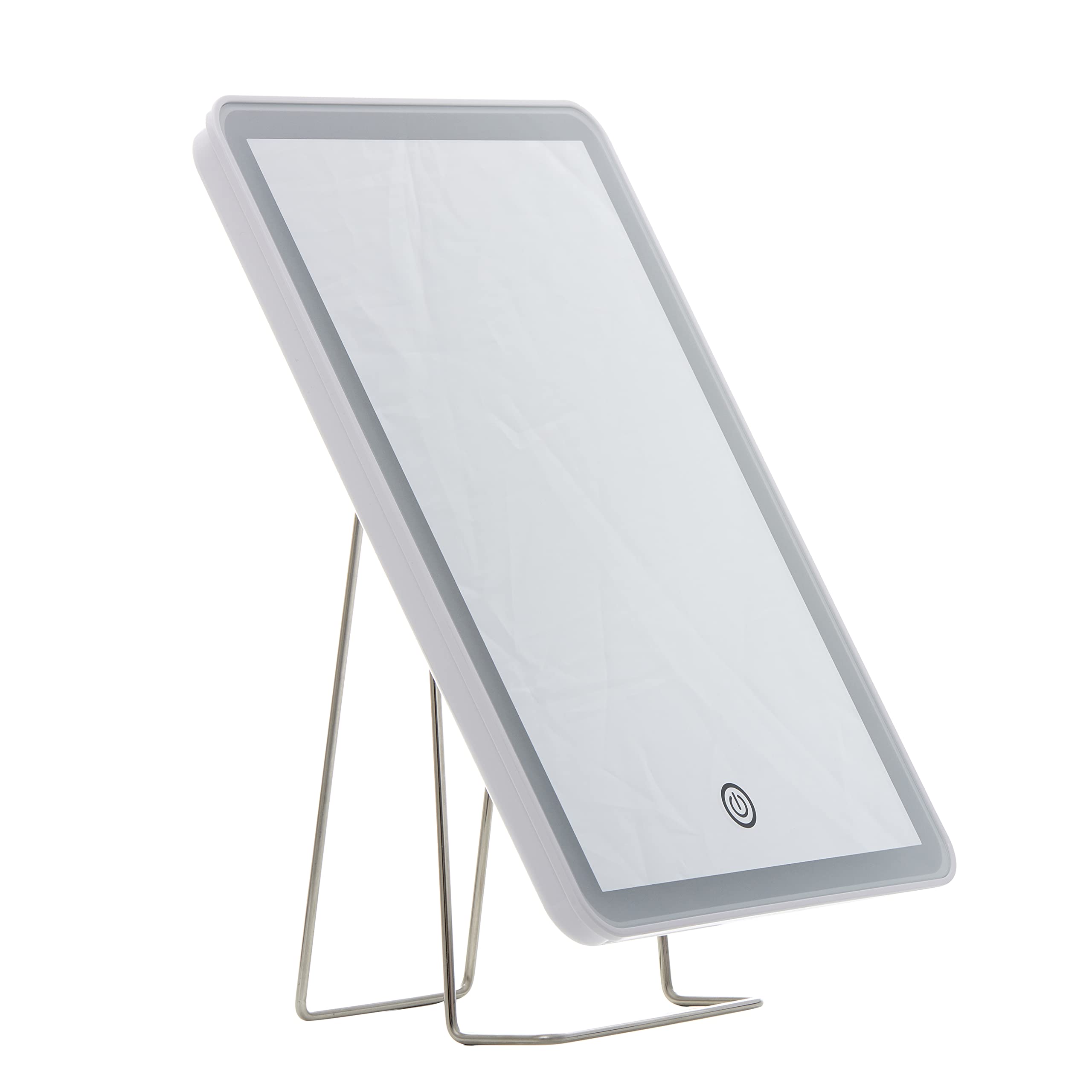 Danielle Tablet Mirror LED Light Up with Table Top Hanger, White
