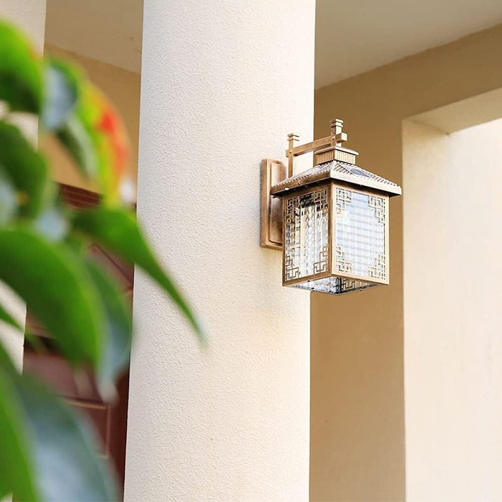 Europejska lampa ścienna ekstrawagancja, kinkiet lampa zewnętrzna solarne wodoodporne światła, retro