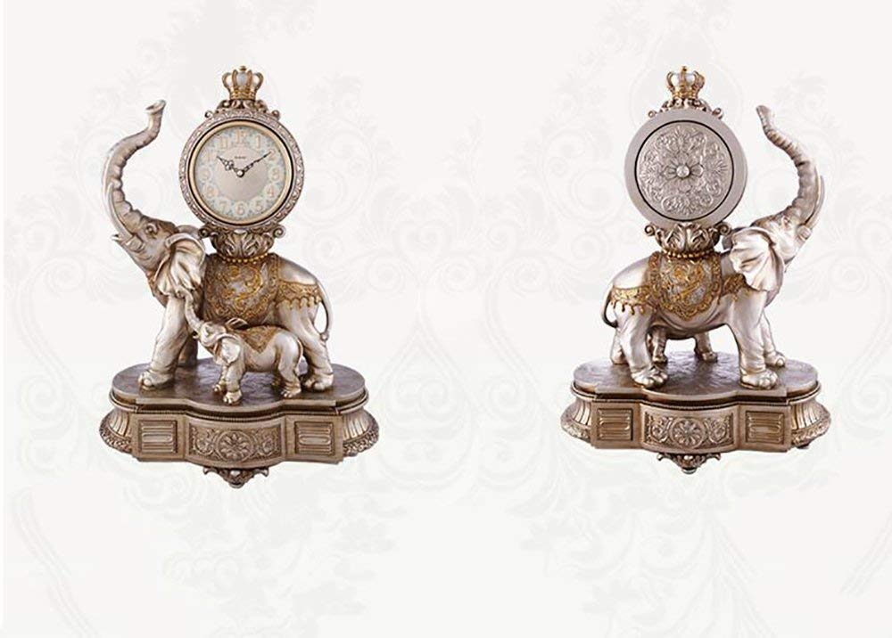 Amazon.co.jp: Zxyan 置き時計 ヨーロッパのゾウモデリング