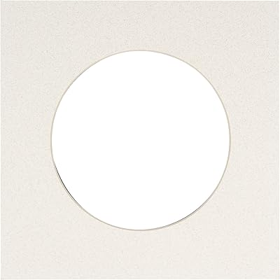 5x5 Mat for 7x7 Frame - Precut Oyster Shell White Circle Shaped Photo Mat Board Opening - Acid Free Matte to Protect Your Pictures - Bevel Cut for Family Photos, Pack of 1 Matboard