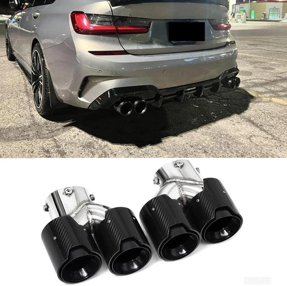Spare Parts Exhaust Tip For BMW G23 M440i G20 G21 M340i G42 M240i 2021 2022 Dual Exhaust Exhaust System Nozzle Muffler(Black)