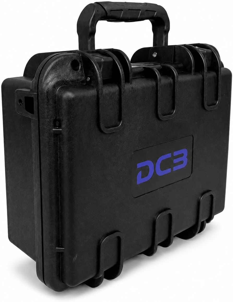 DCB Cases - Element 2501F Waterproof Hard Case with Foam Insert - IP67 Dustproof | Impact-Resistant | 9.84 x 8.58 x 4.45 Ext Dim | Pressure Valve | Lockable Protective Storage