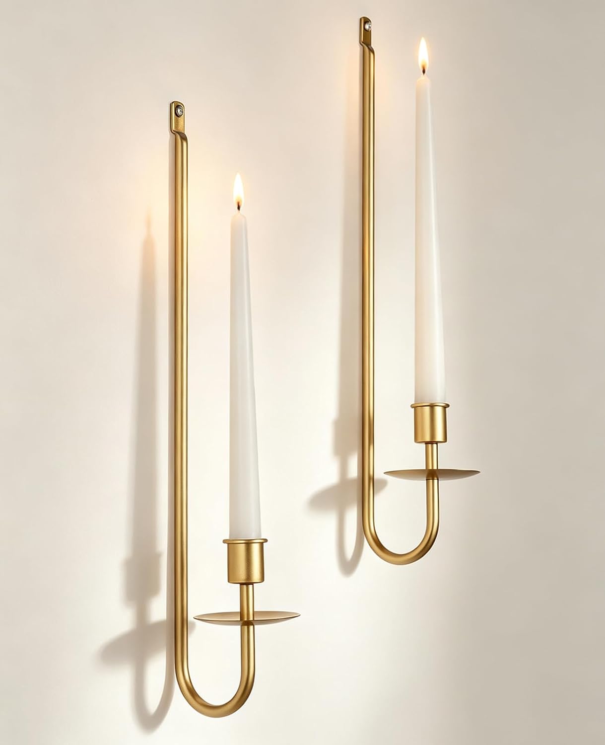 Metal Wall Candle Sconces Holder Set of 2 Wall Mount Candle Holders Black
