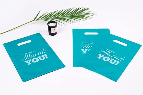 Miniatura 5 de 50 bolsas de compras de agradecimiento para pequeñas empresas, bolsas de plástico para mercancías con asas troqueladas, para bolsas de regalos,