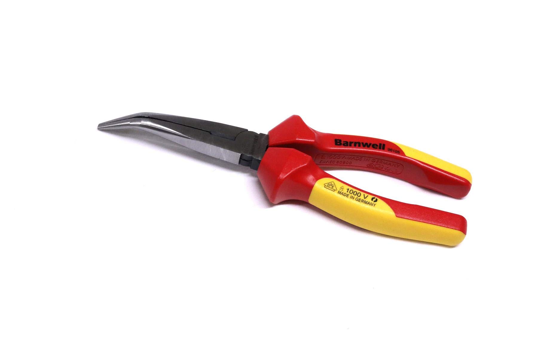 Barnwell Red 200Mm Bent Needle Long Nose 1000V Vde Pliers Electricians Wire Radio Made In Germany